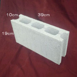 コンクリートブロック基本型　巾10cm縦200横400(目地共寸法)(送料別途)